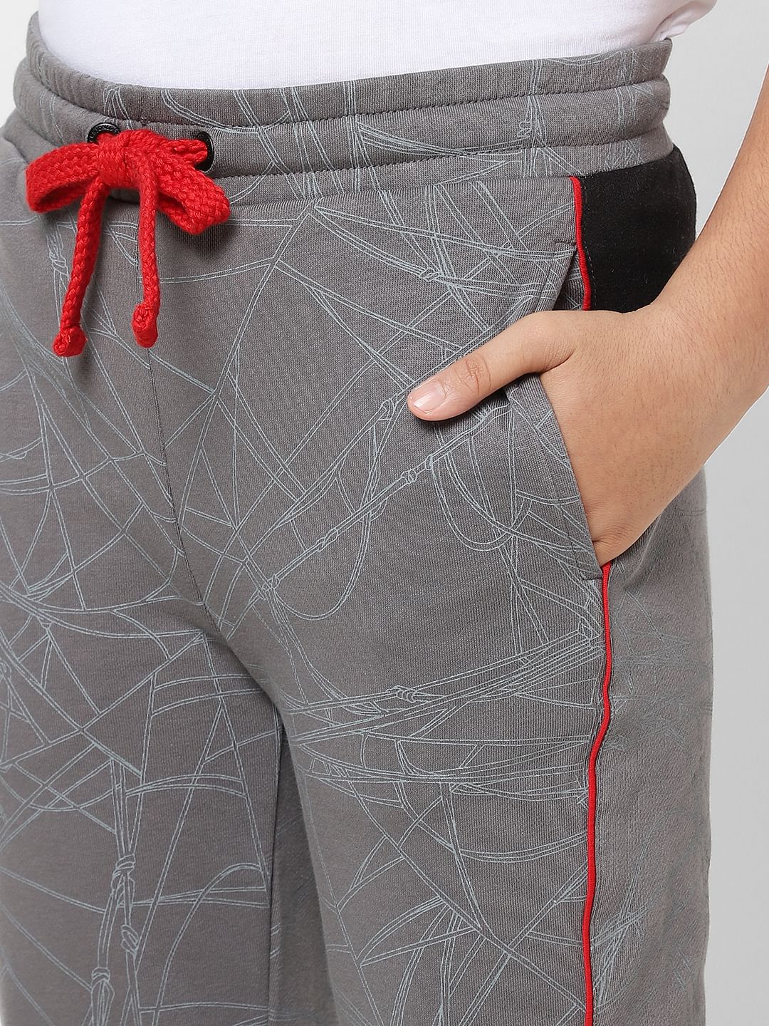 Boys X Marvel Grey Printed Sweatpants