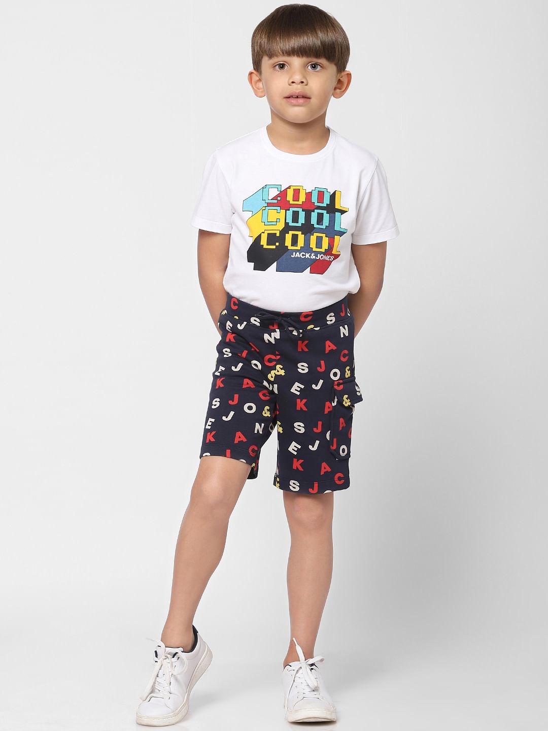 Boys Blue Printed Shorts