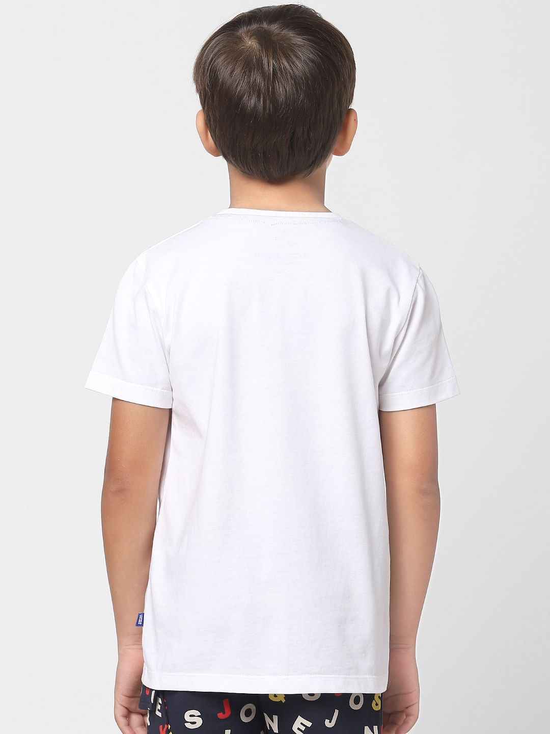 Boys White COOL Printed Crew Neck T-shirt