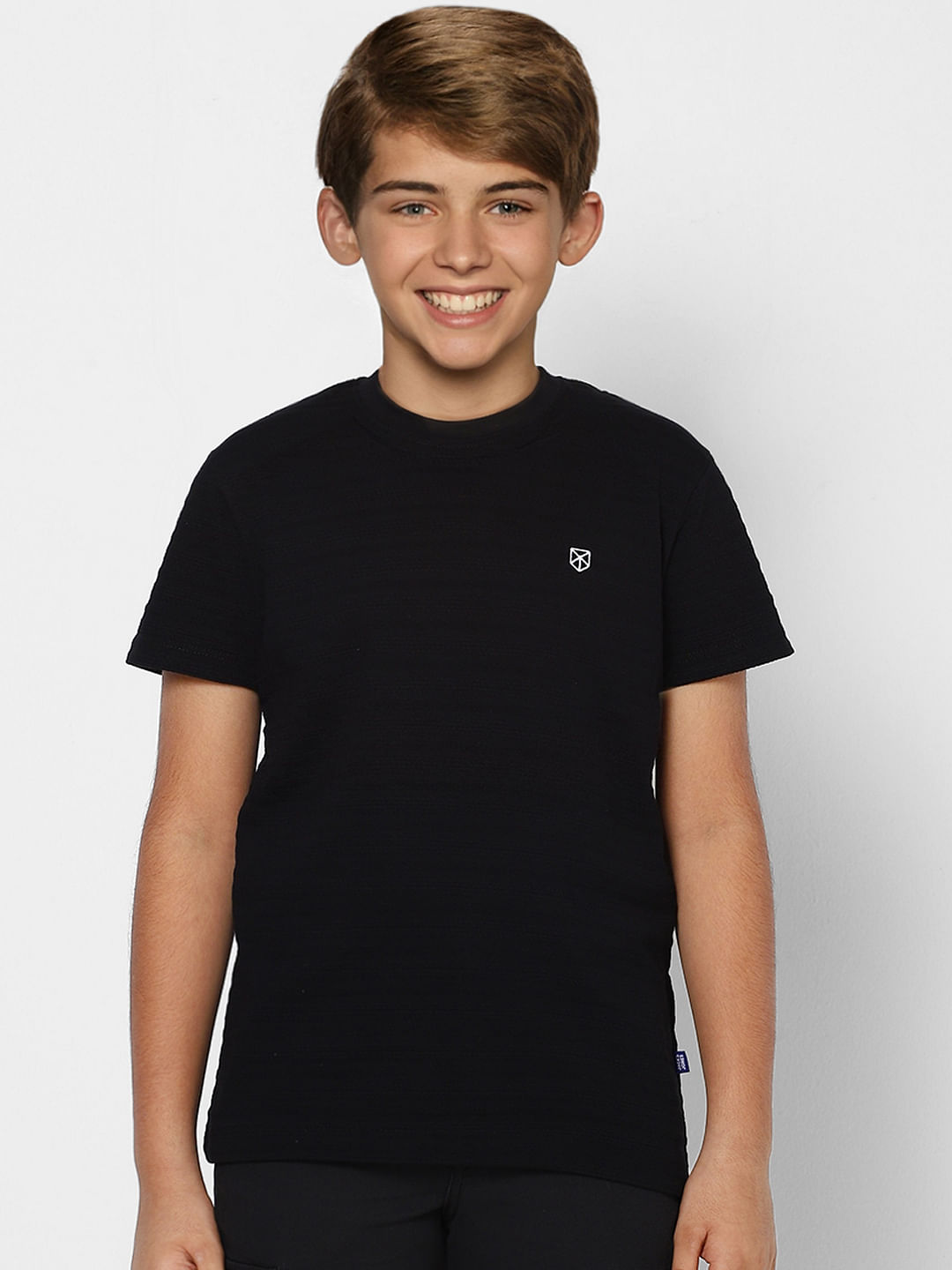 Boys Black Crew Neck T-shirt