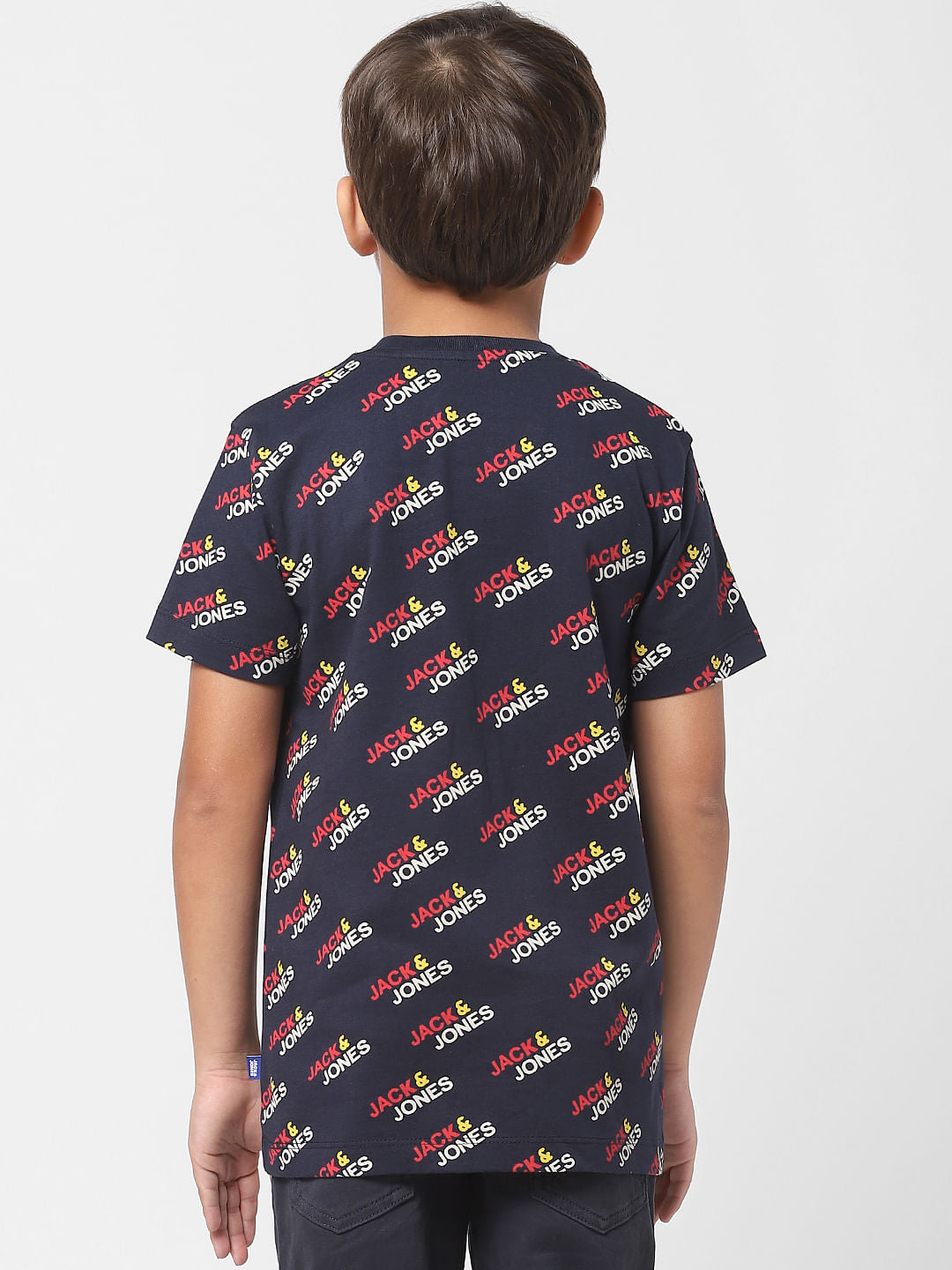 Boys Blue Logo Print Crew Neck T-shirt