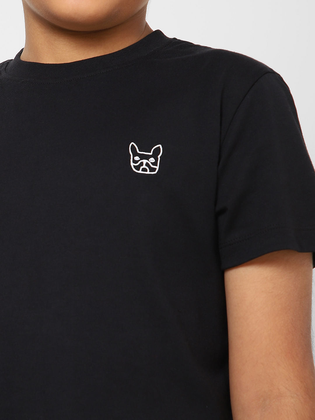 Boys Black Crew Neck T-shirt