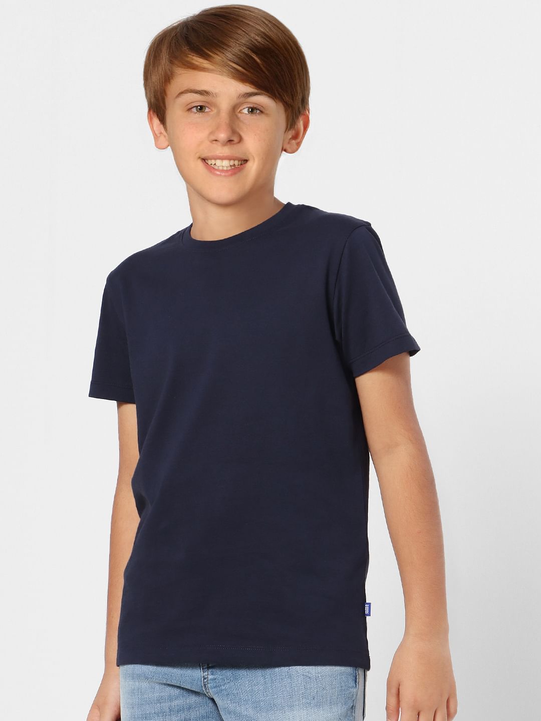 Boys Navy Blue Crew Neck T-shirt