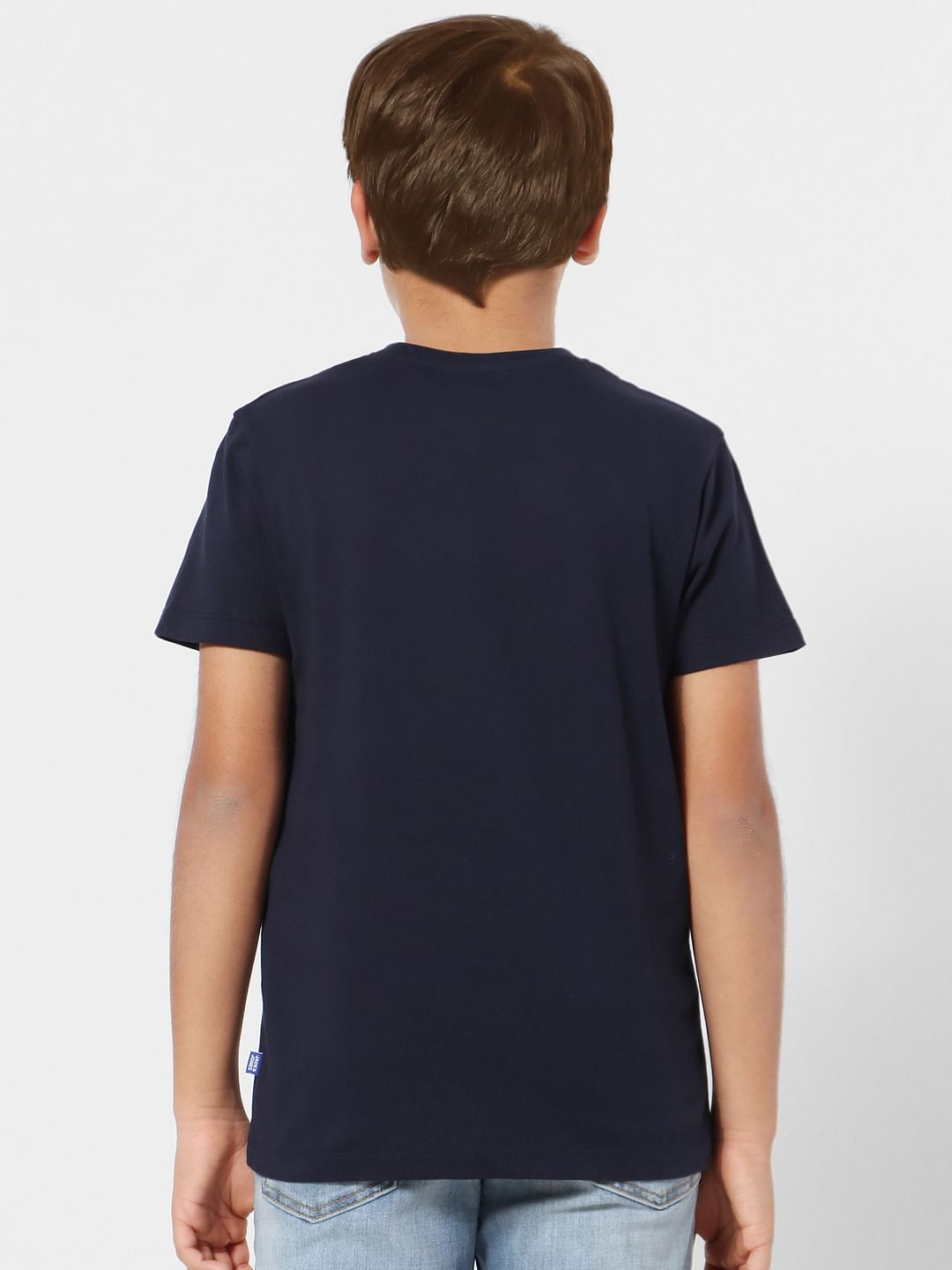 Boys Navy Blue Crew Neck T-shirt