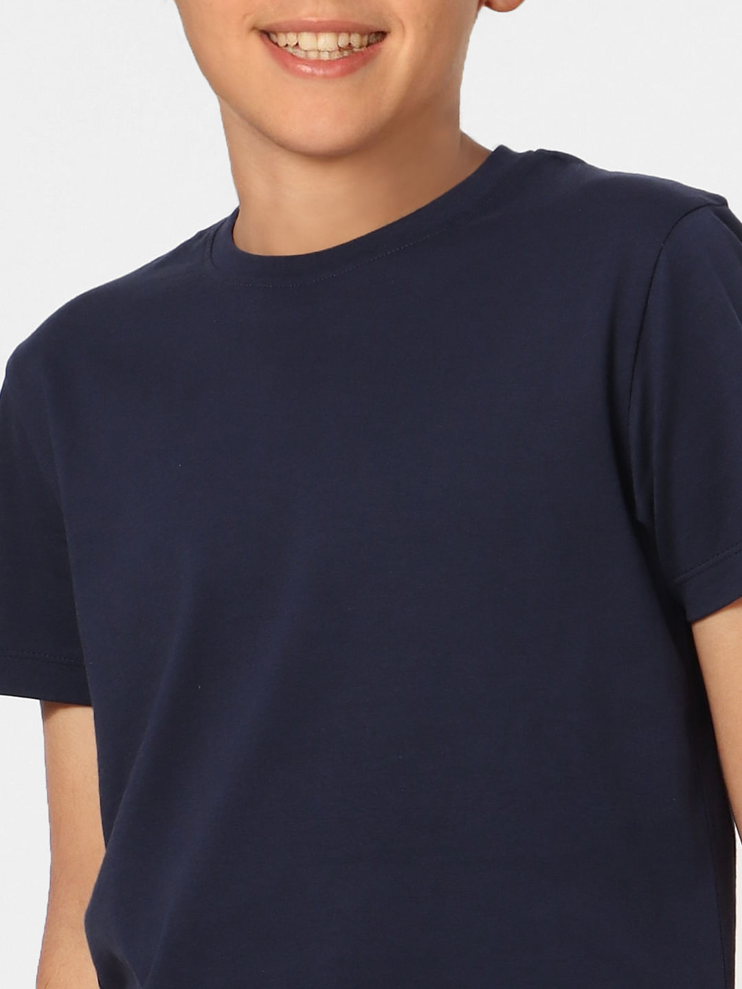 Boys Navy Blue Crew Neck T-shirt