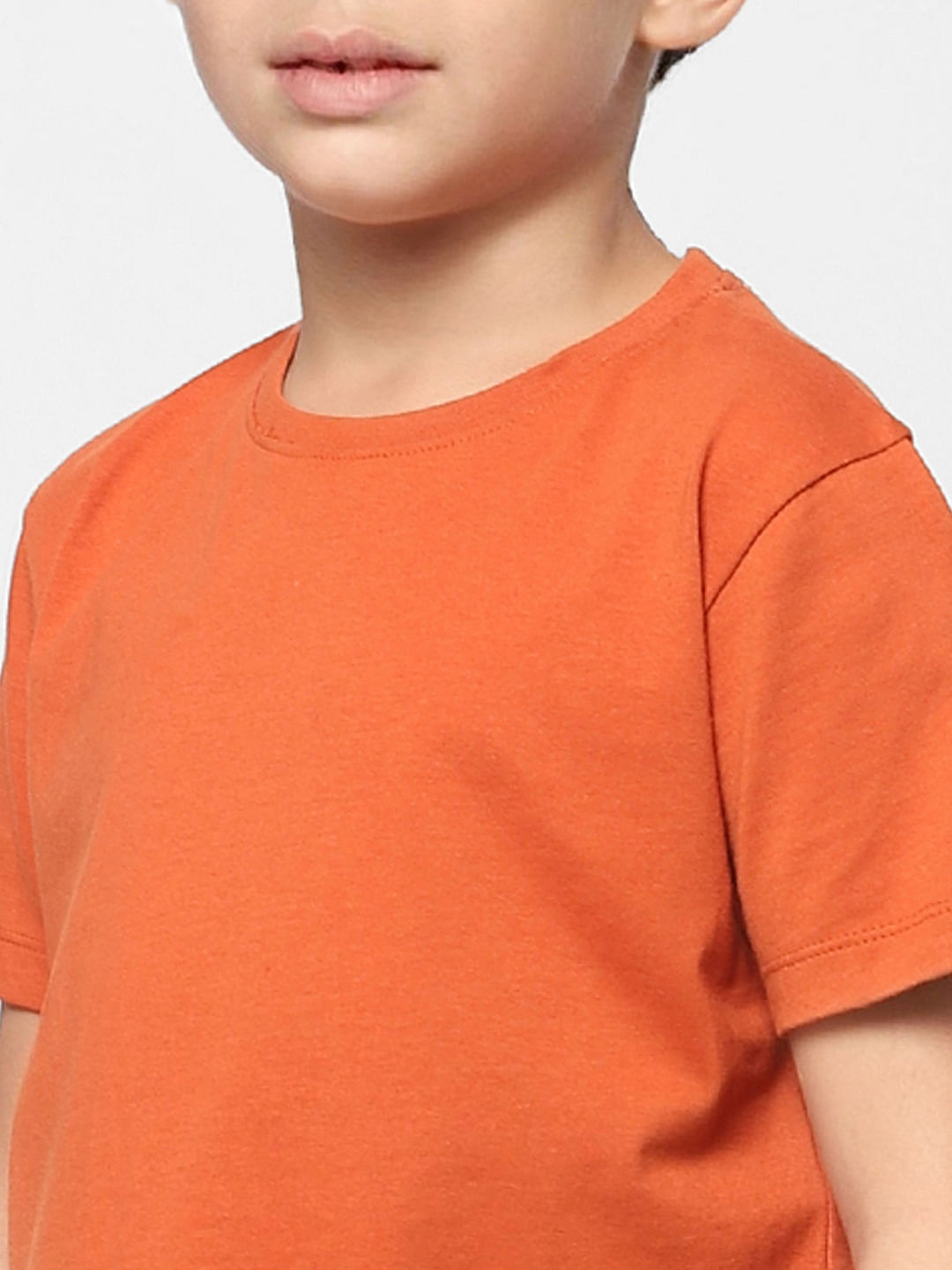 Boys Orange Crew Neck T-shirt