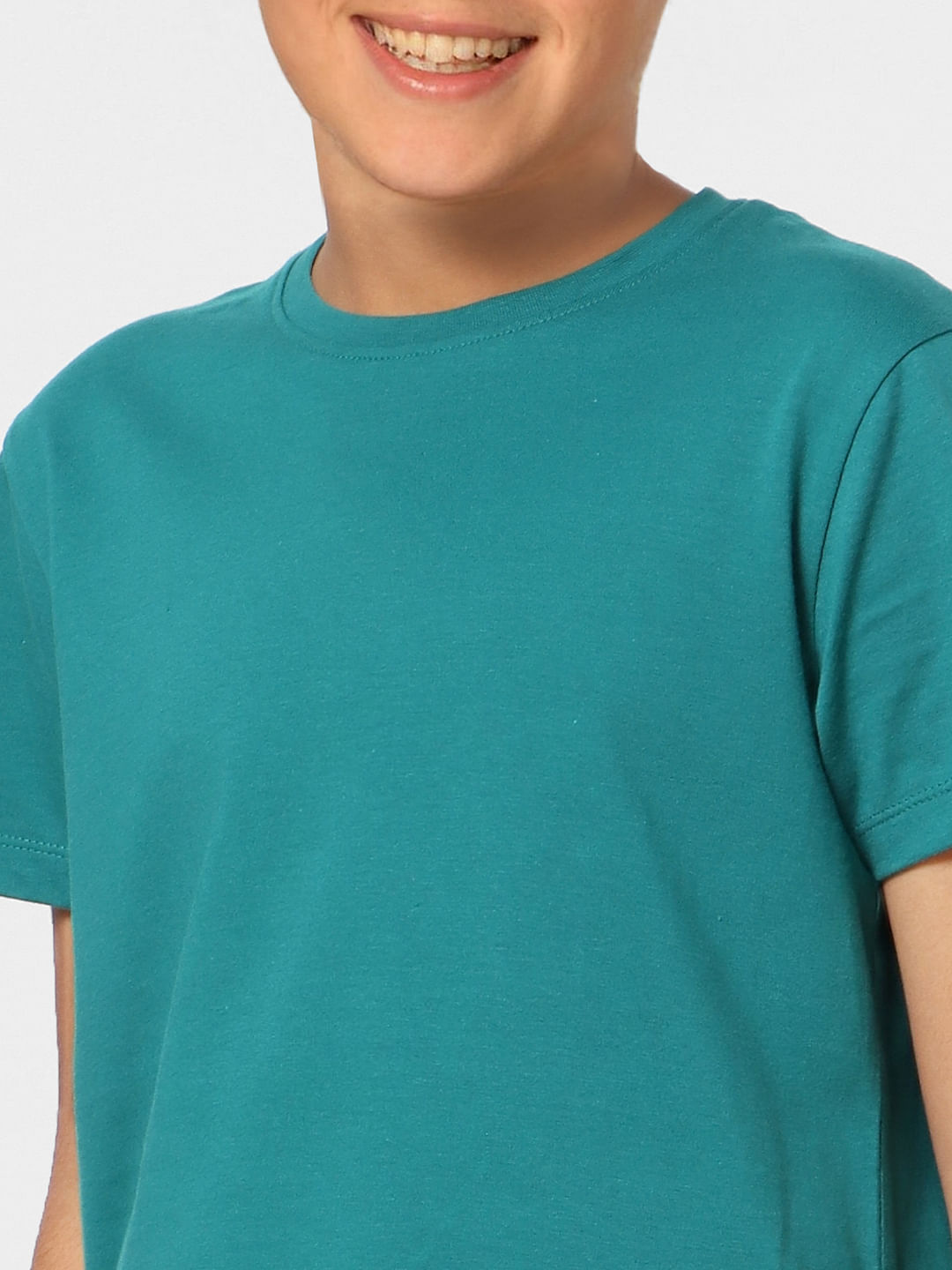 Boys Teal Crew Neck T-shirt