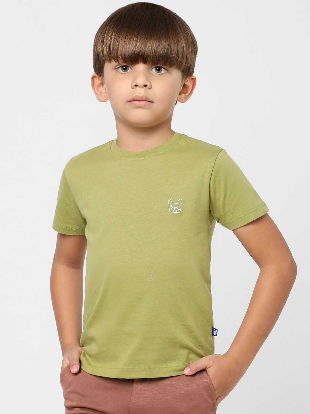 Boys Blue Logo Print Crew Neck T-shirt