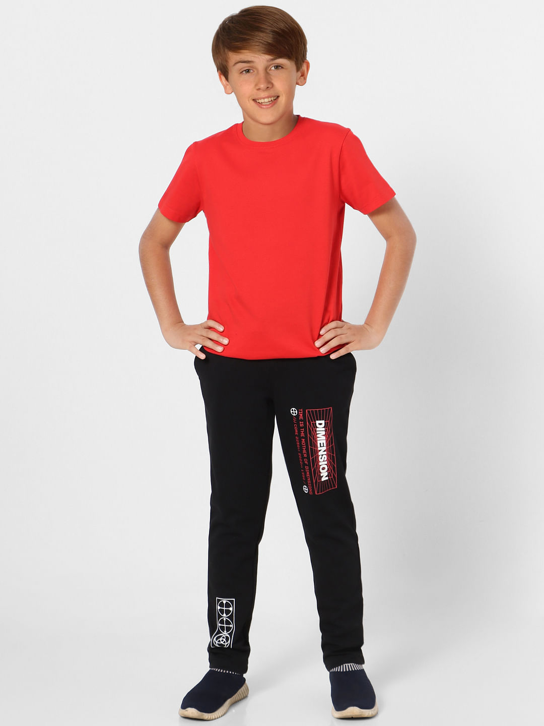 Boys Red Crew Neck T-shirt