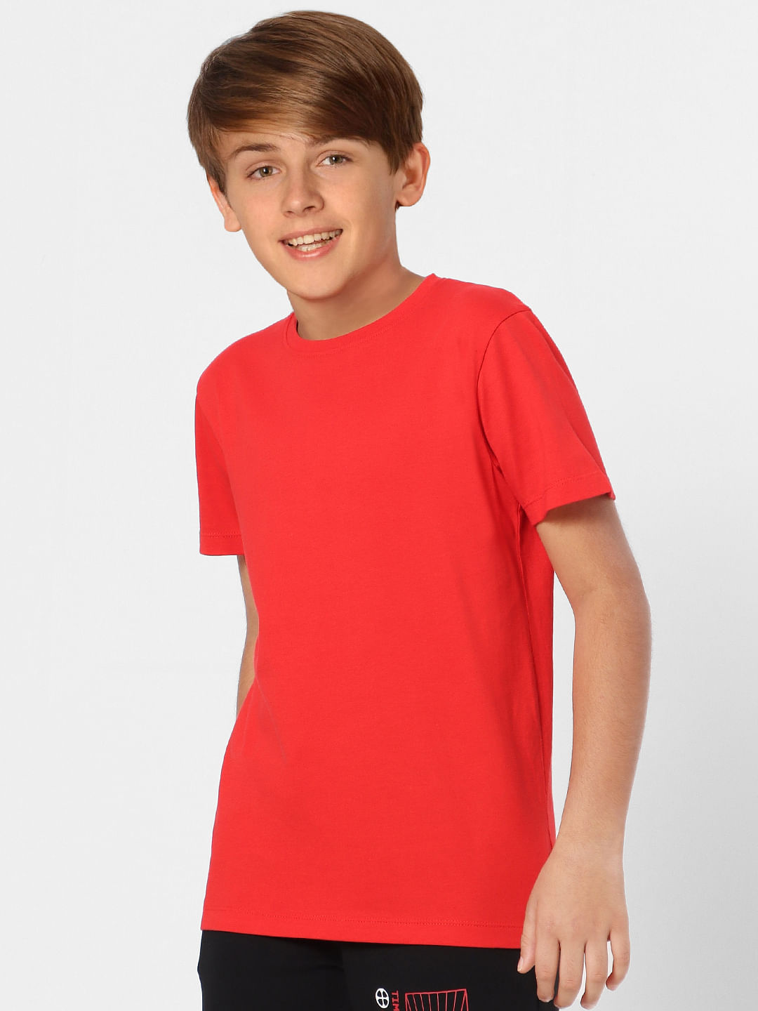 Boys Red Crew Neck T-shirt