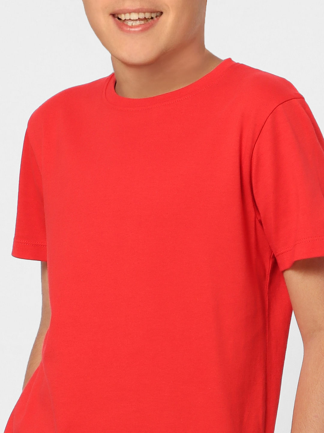 Boys Red Crew Neck T-shirt