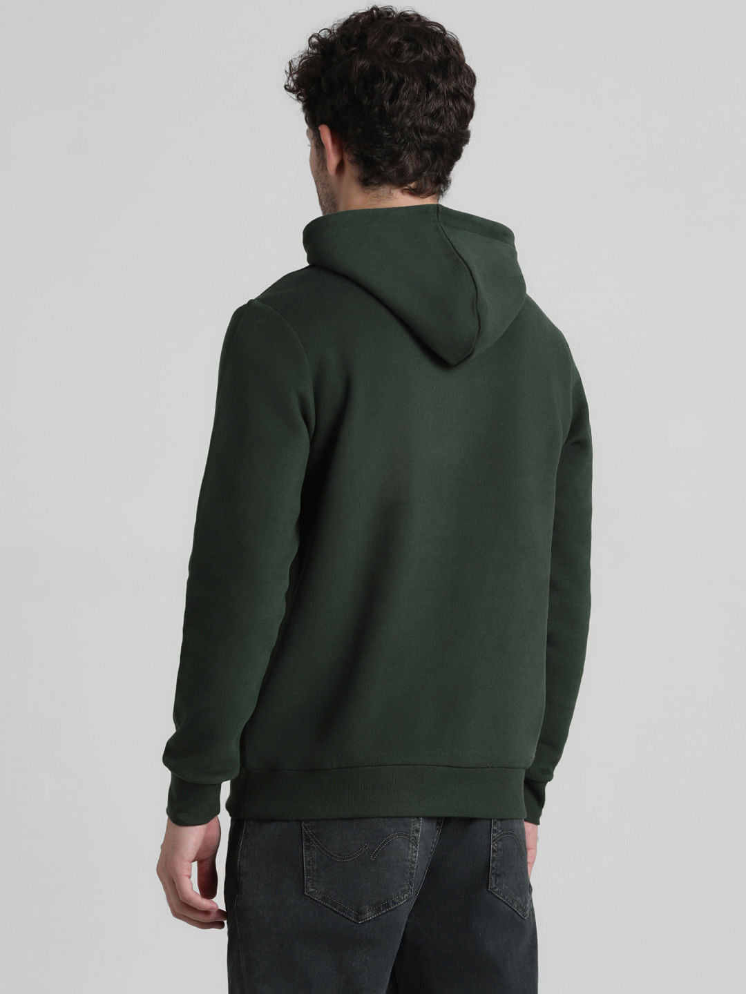 Green Logo Print Hooded Sweatshirt