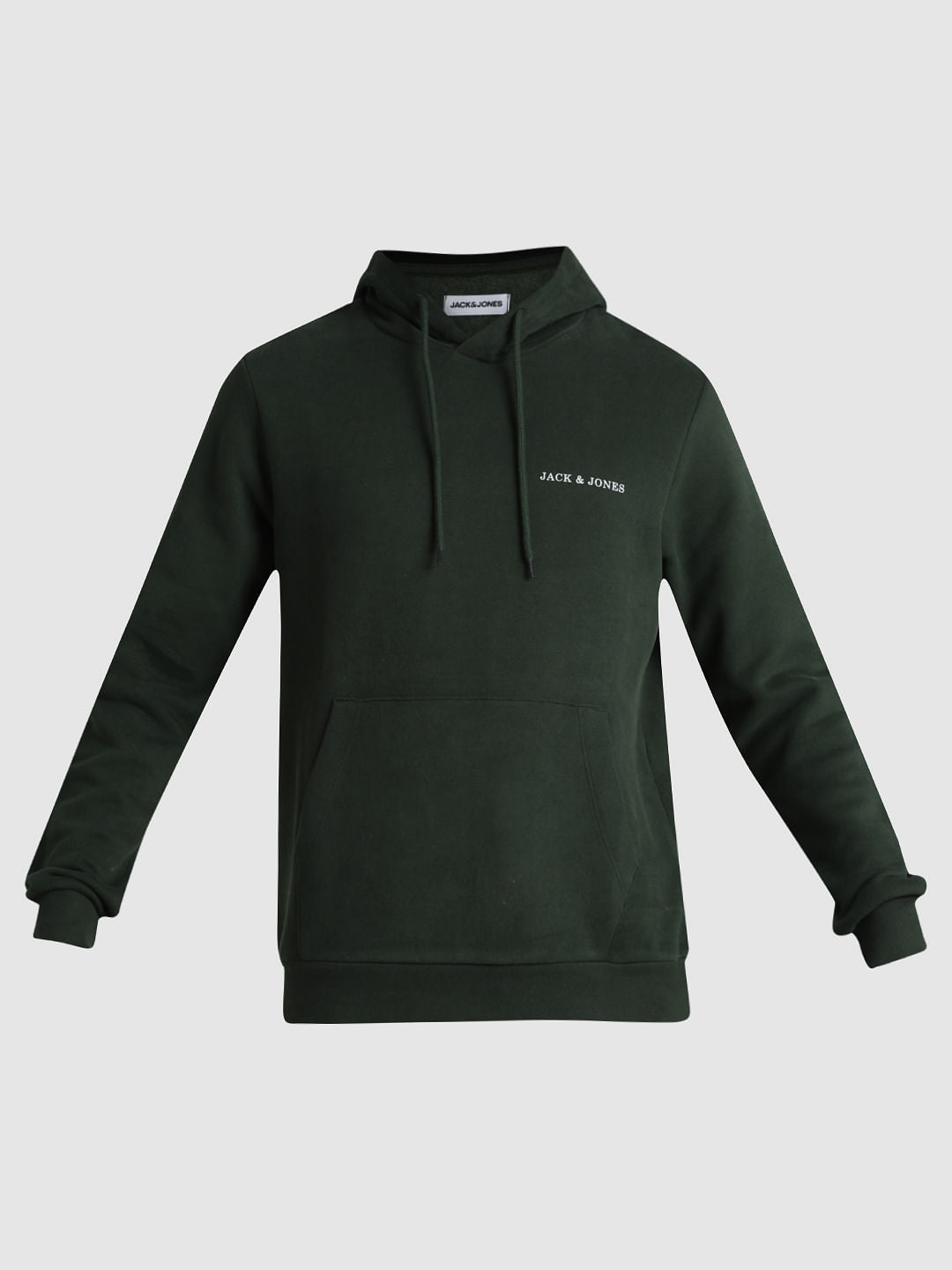 Green Logo Print Hooded Sweatshirt