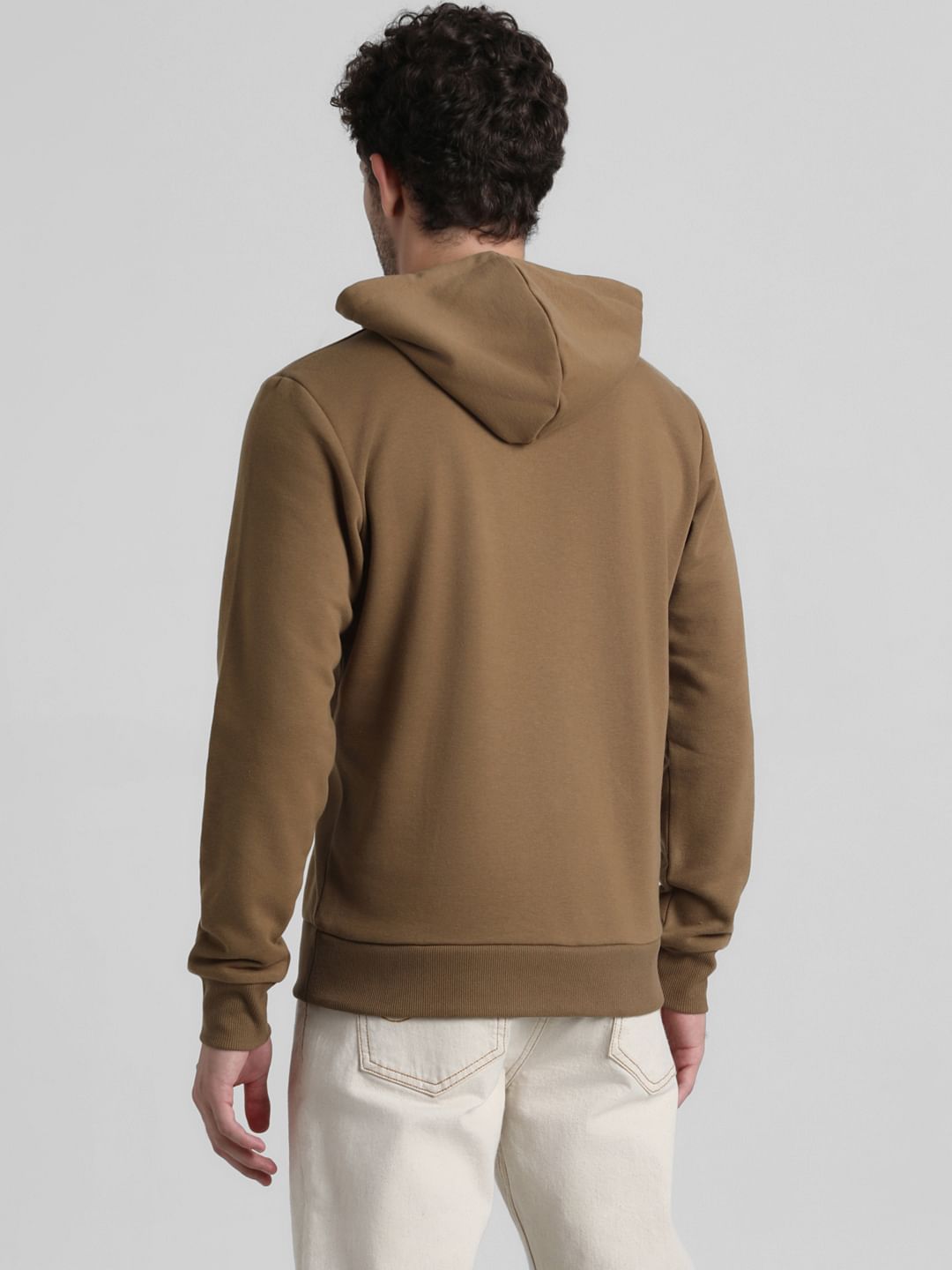 Brown Logo Print Hooded Sweatshirt
