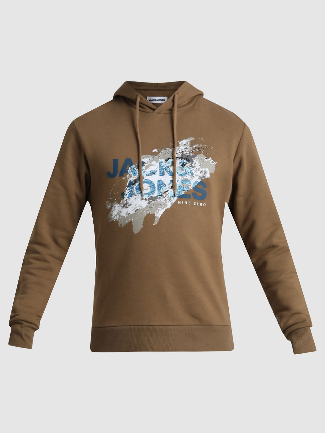 Brown Logo Print Hooded Sweatshirt
