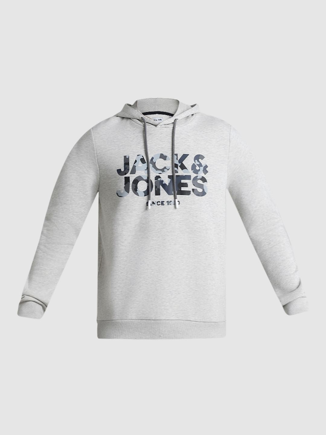 White Melange Hooded Sweatshirt