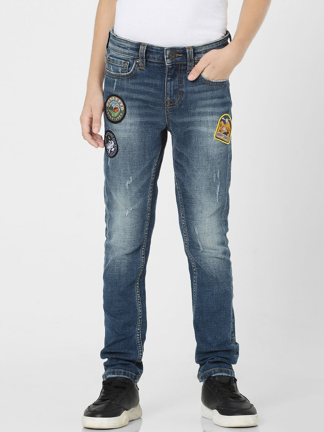 Boys Blue Mid Rise Glenn Slim Fit Jeans