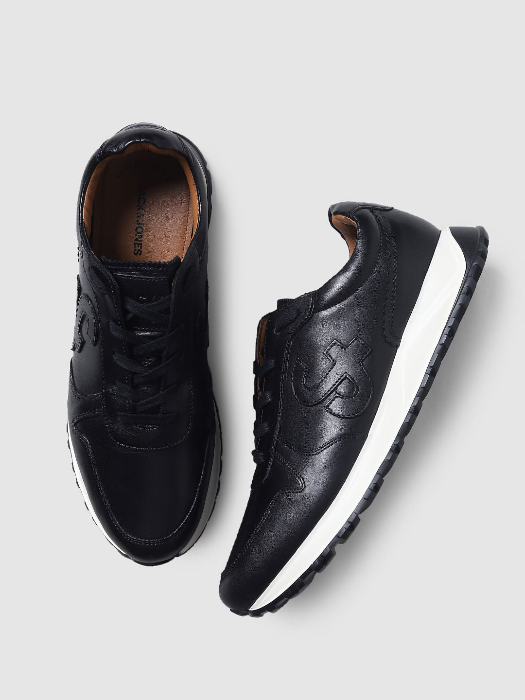 Black Leather Sneakers