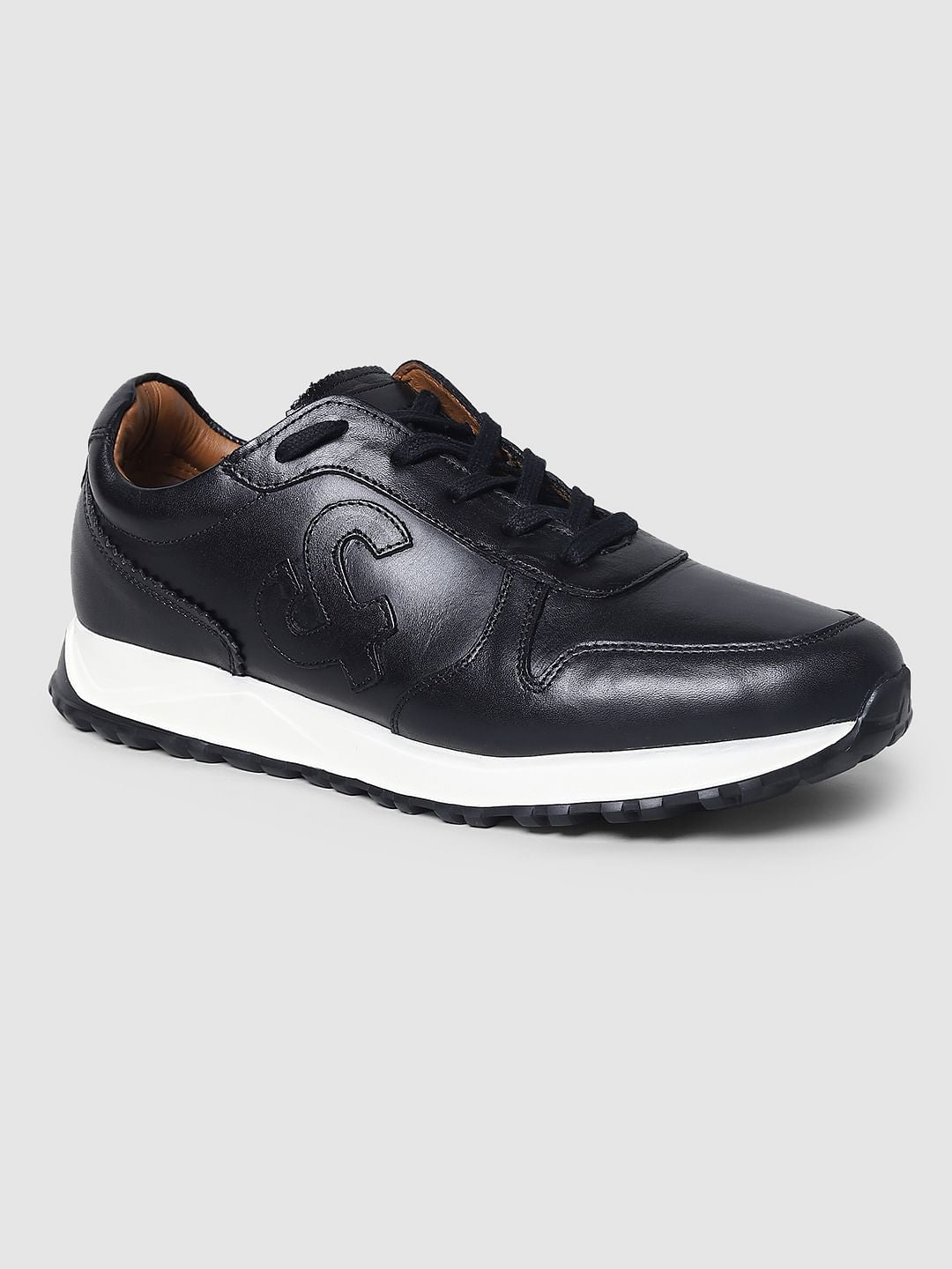 Black Leather Sneakers