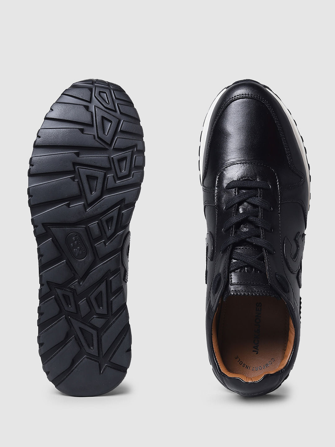Black Leather Sneakers