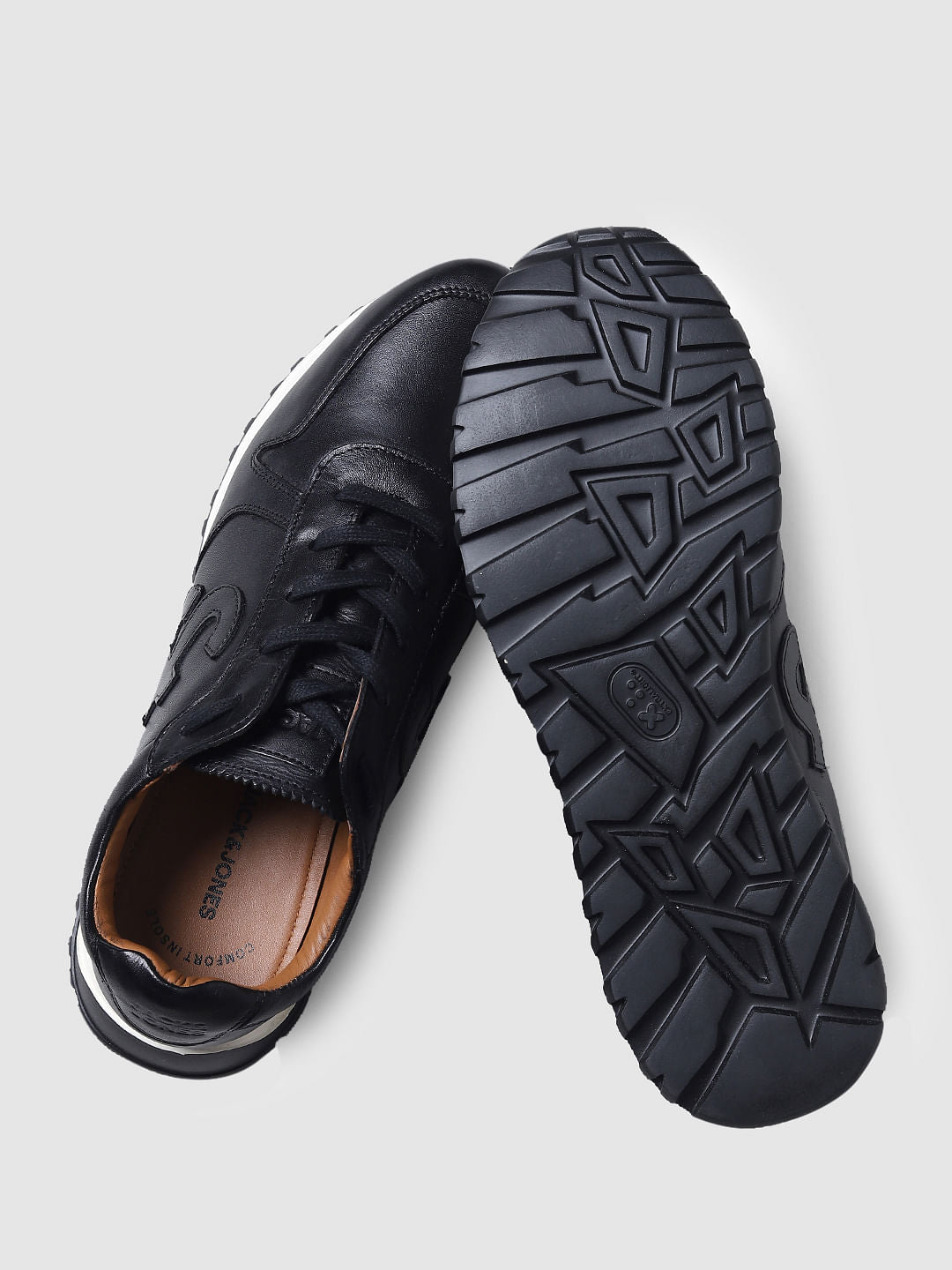 Black Leather Sneakers