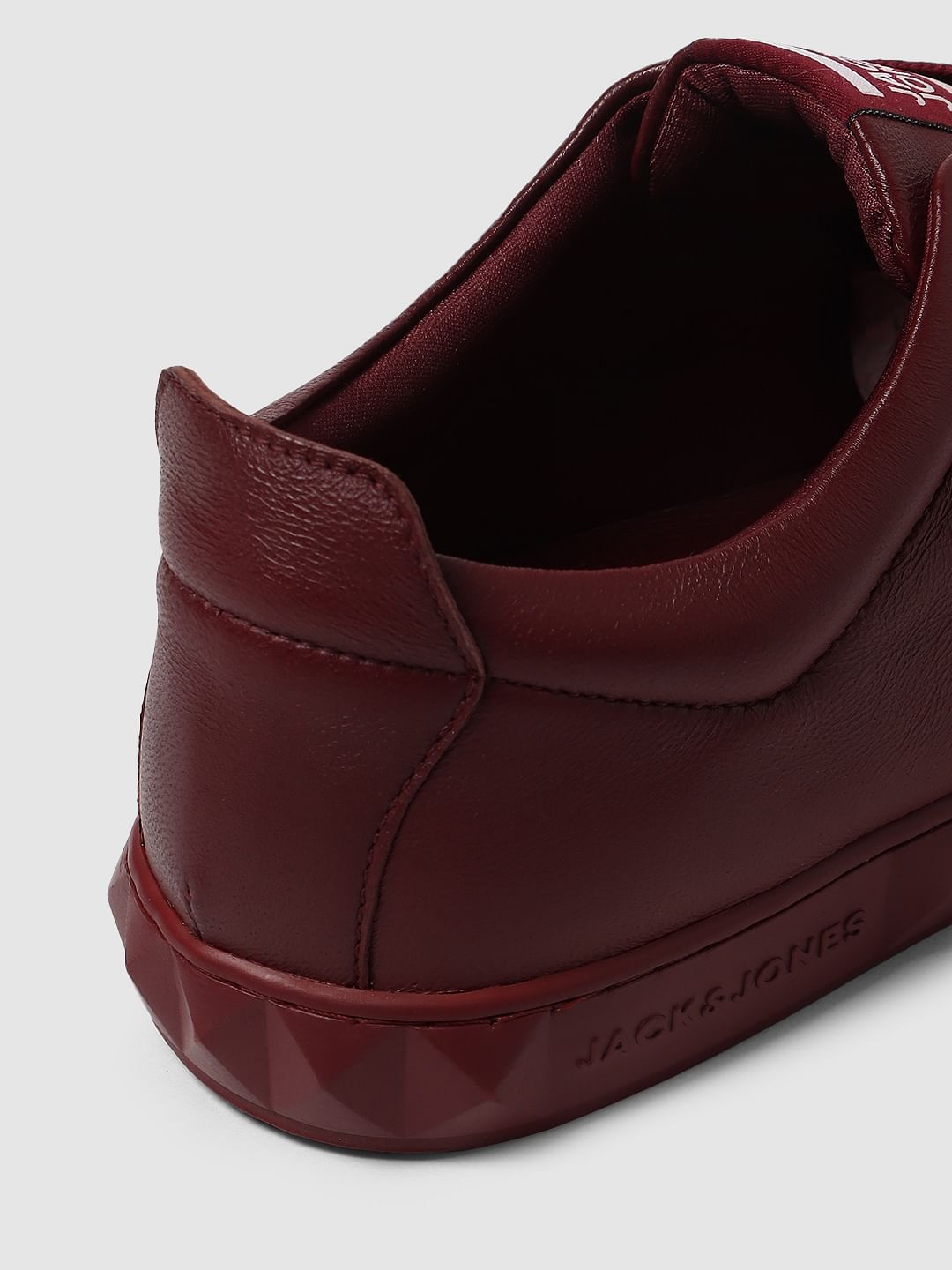 Maroon Leather Sneakers