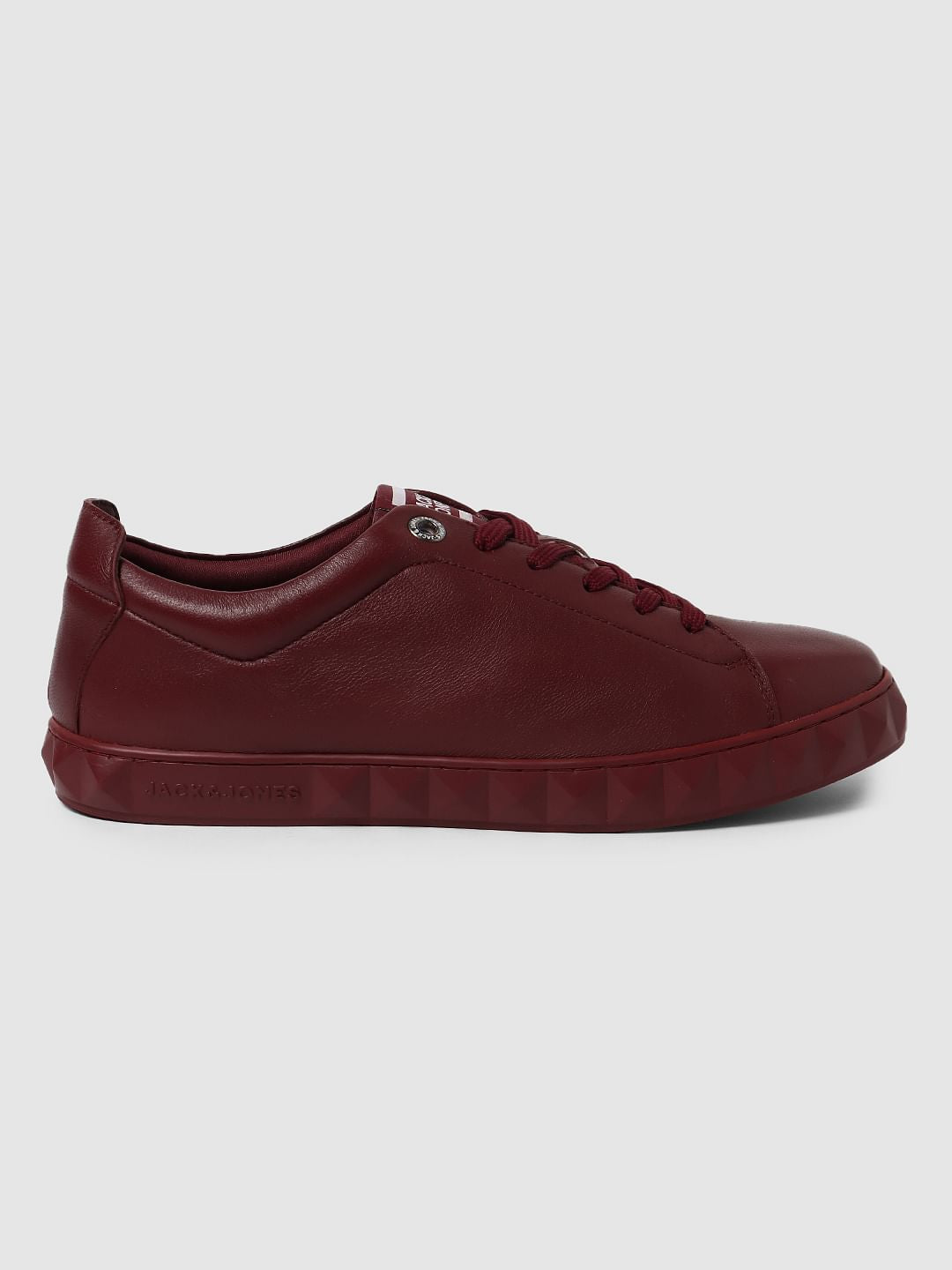Maroon Leather Sneakers