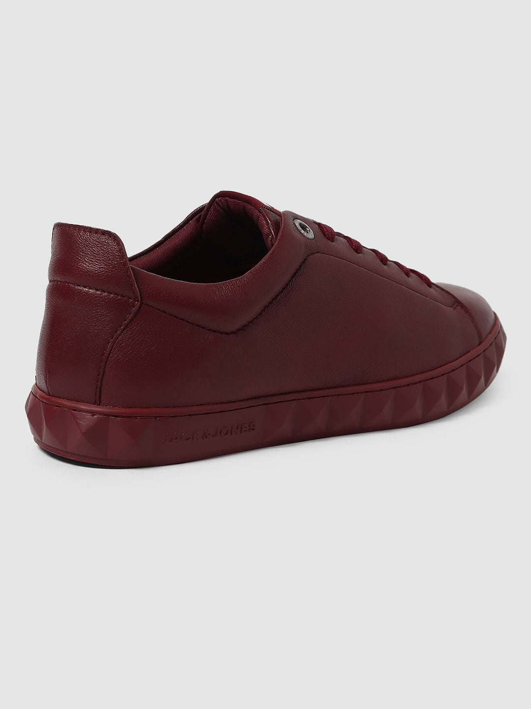 Maroon Leather Sneakers