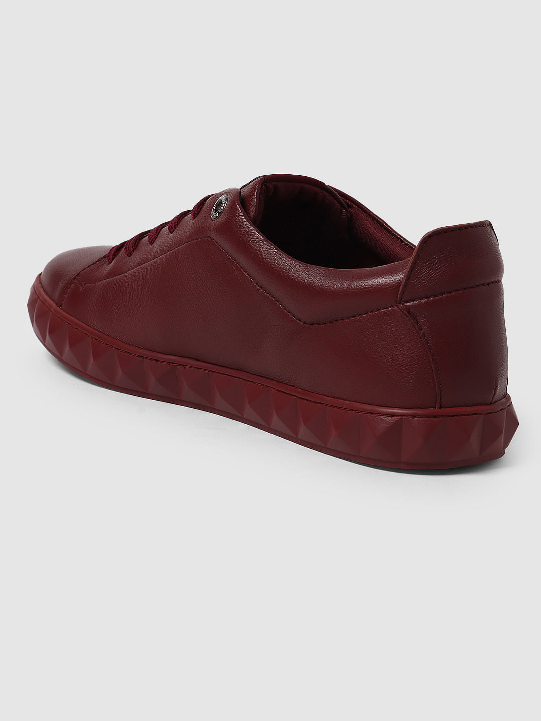 Maroon Leather Sneakers