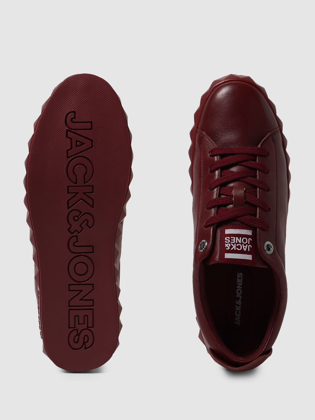 Maroon Leather Sneakers