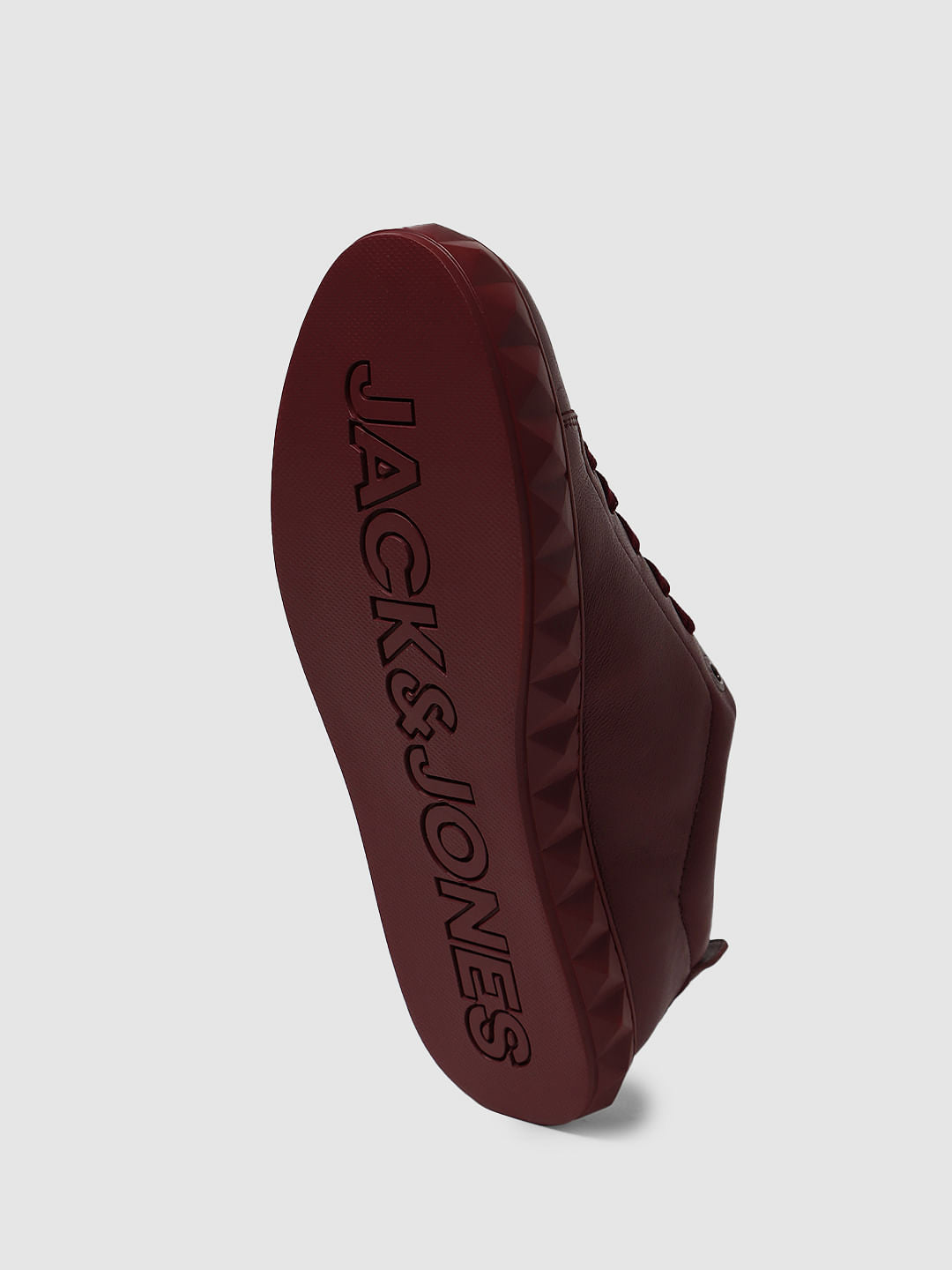 Maroon Leather Sneakers