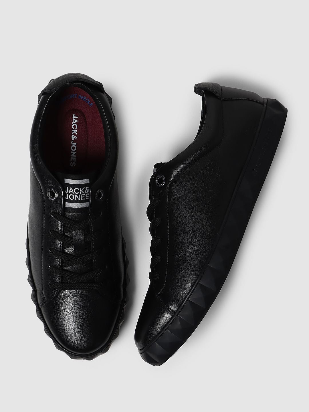 Black Leather Sneakers