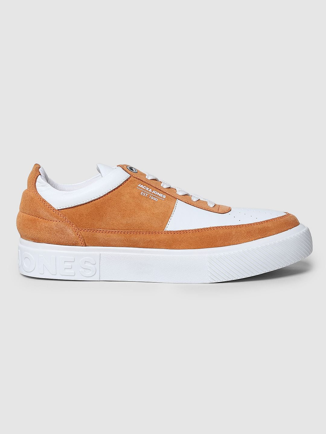 Orange Colourblocked Skater Sneakers