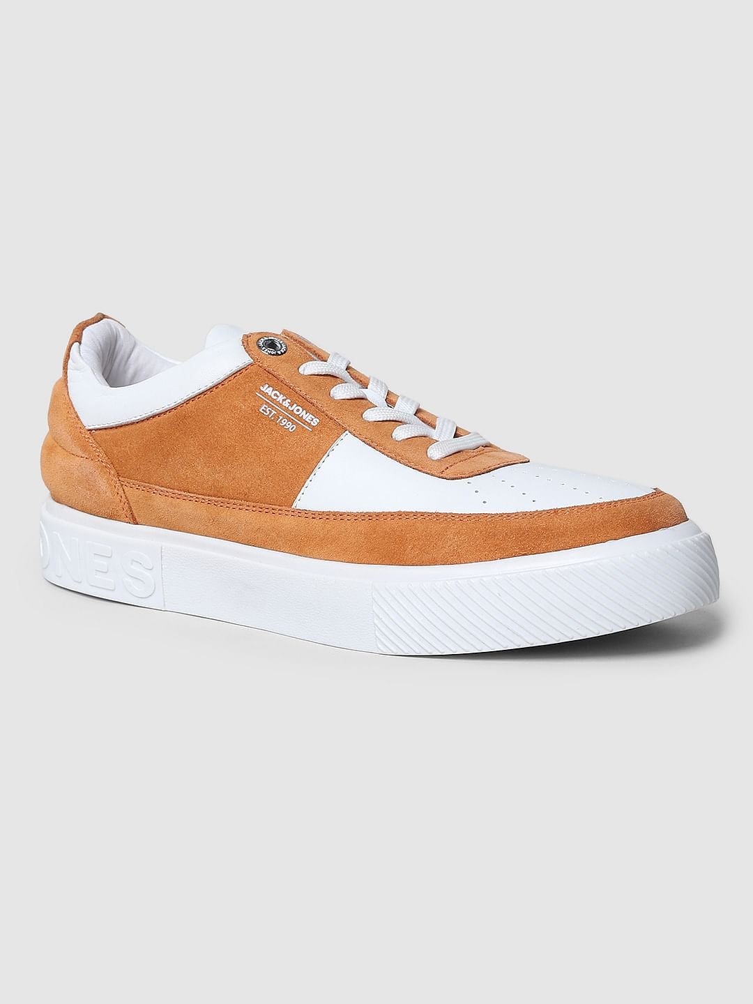 Orange Colourblocked Skater Sneakers
