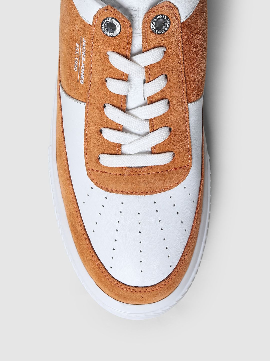 Orange Colourblocked Skater Sneakers