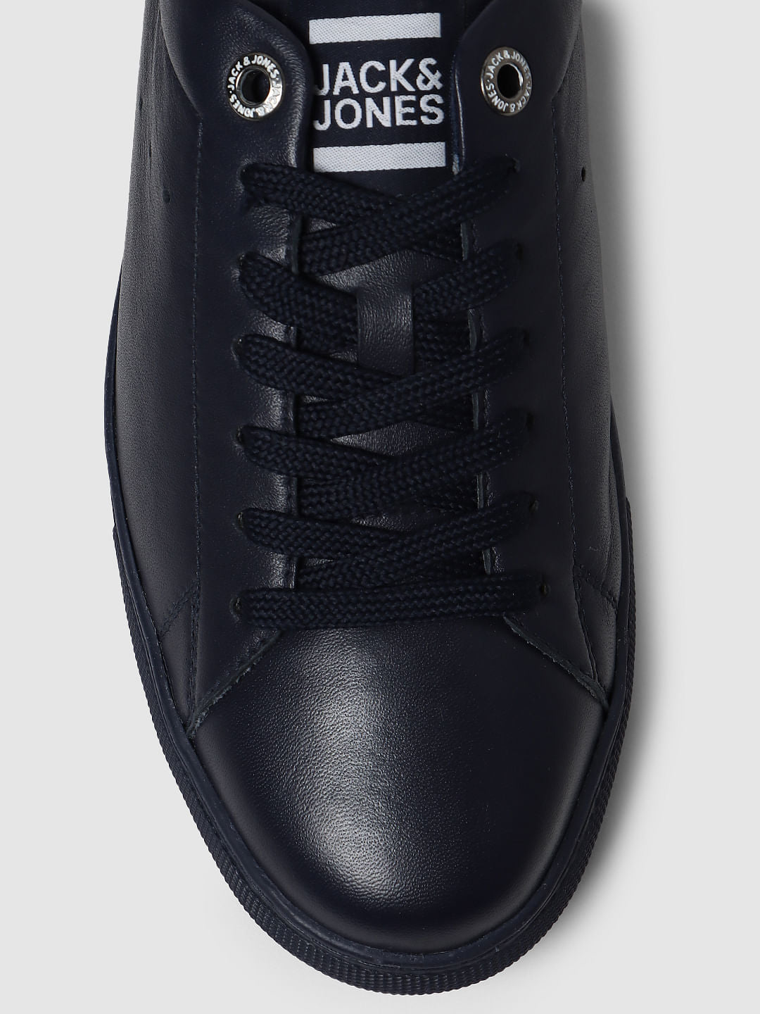 Navy Blue Lace Up Mules