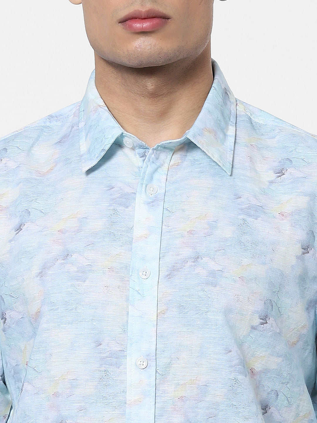 Blue Abstract Print Full Sleeves Shirt