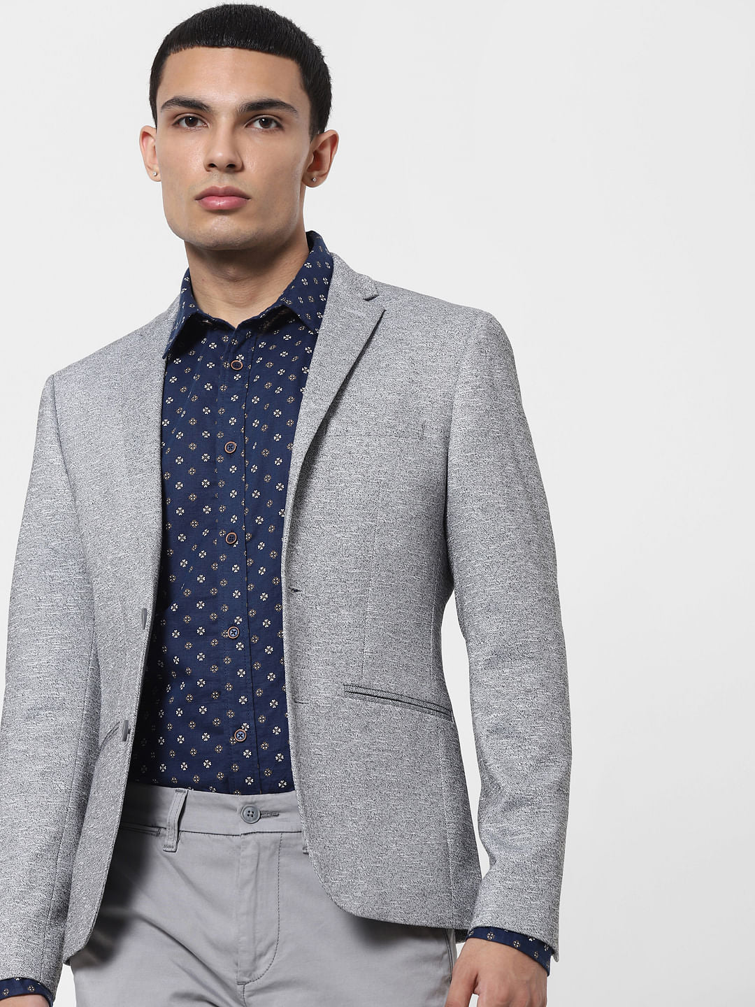 Blue Dobby Full Sleeves Shirt