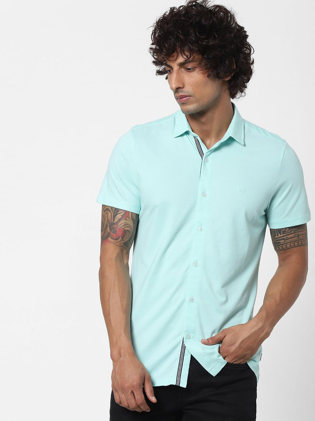 Green Half Sleeves Shirt