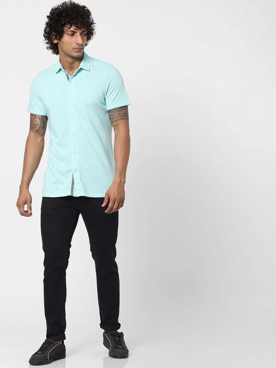 Green Half Sleeves Shirt