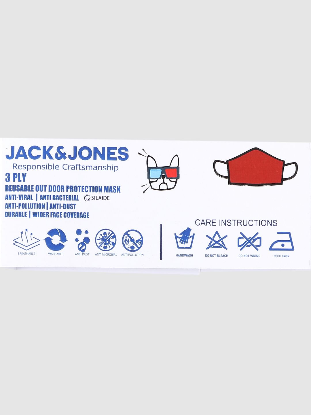 Pack of 3 Graphic Print Seamless 2 PLY Mask