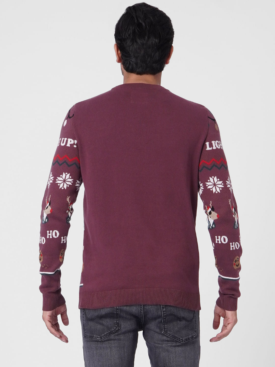 Maroon X-Mas Print Pullover