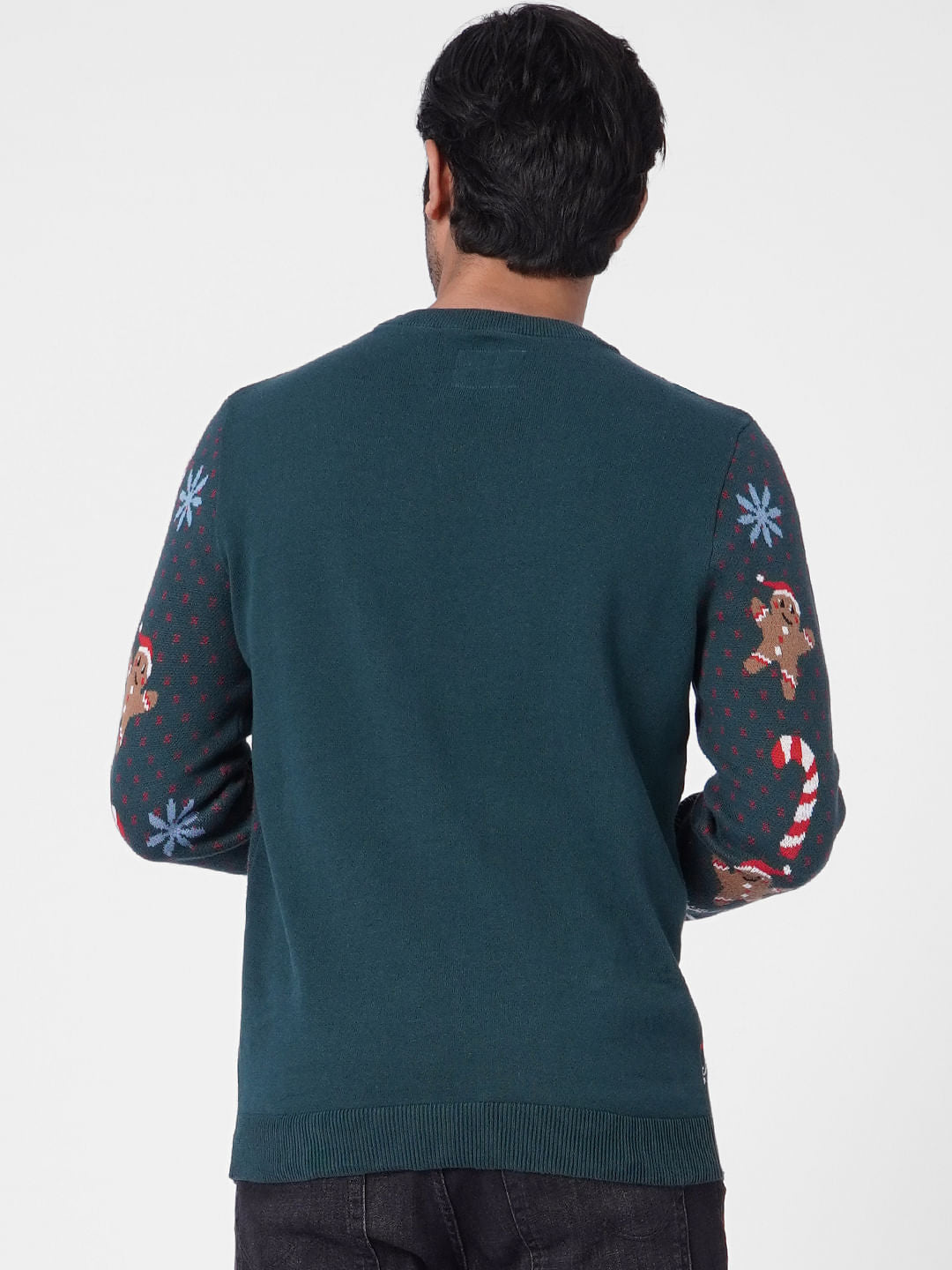 Green Printed Knit Pullover