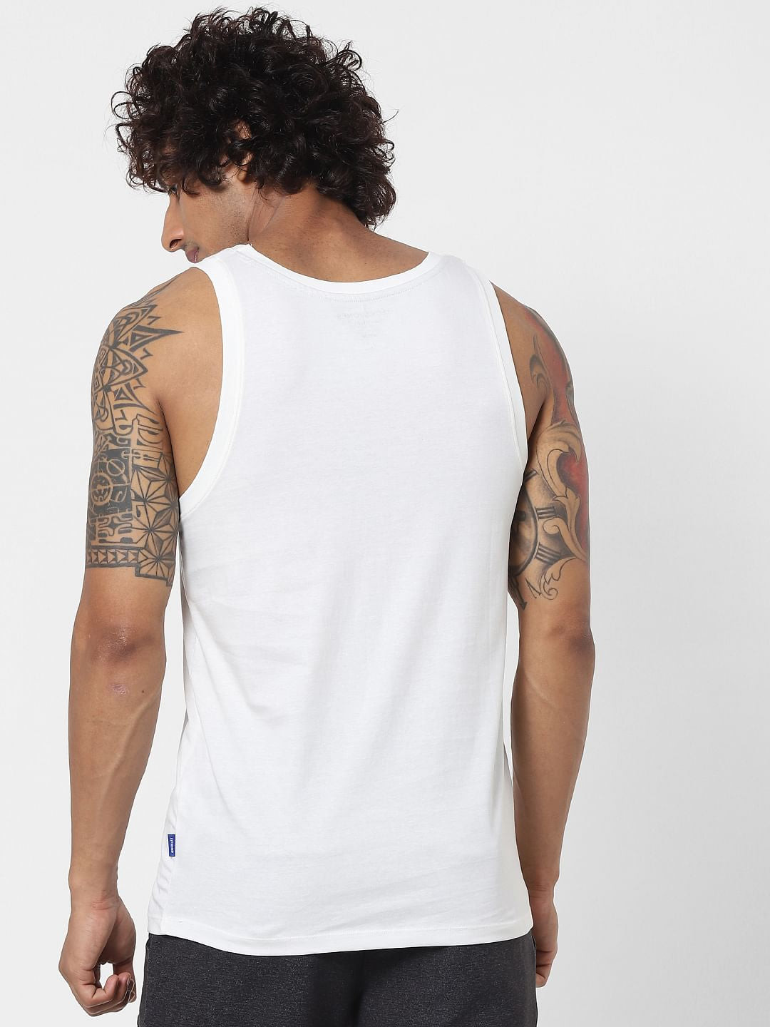 White Graphic Print Vest