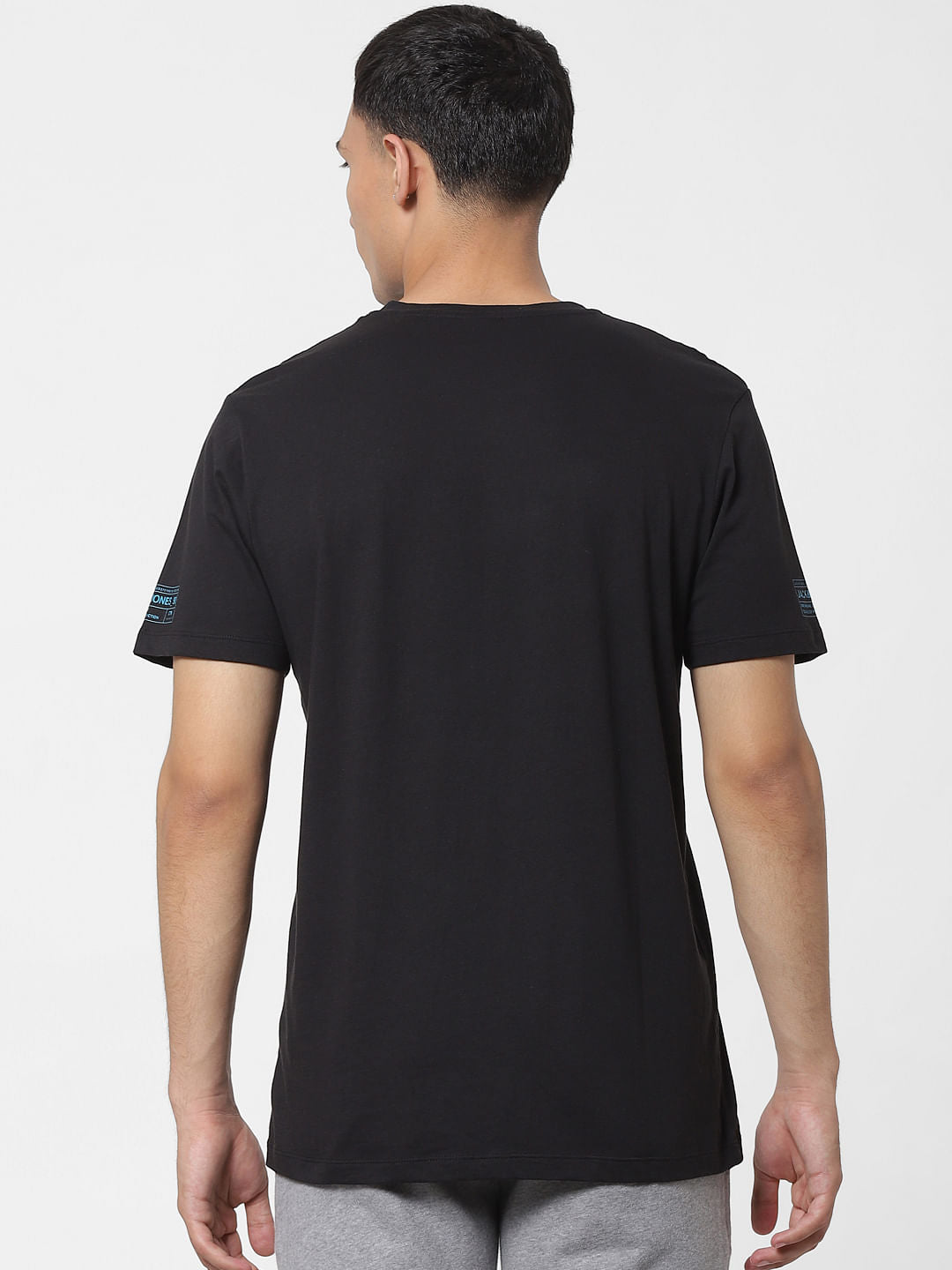 Black Logo Print Crew Neck T-shirt