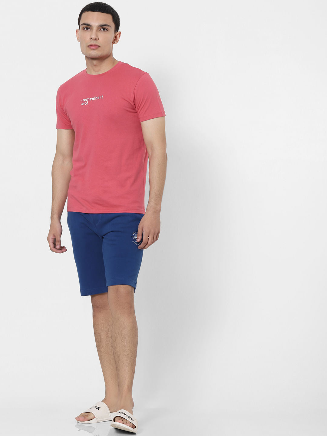 Red Slogan Print Crew Neck T-shirt