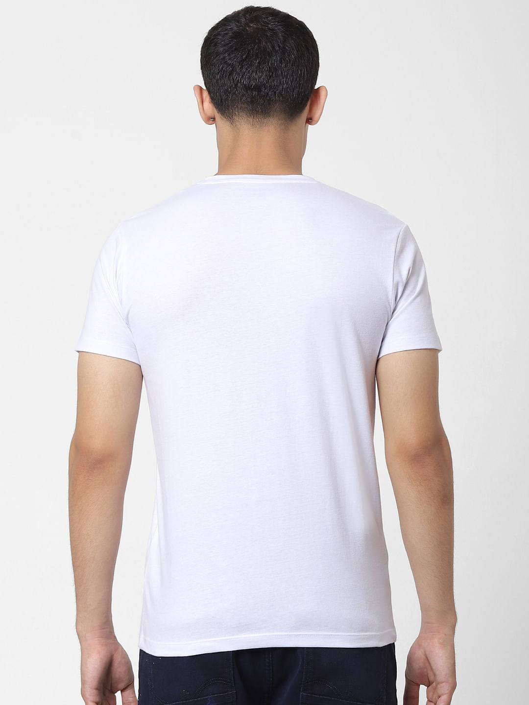 White Slogan Print Crew Neck T-shirt