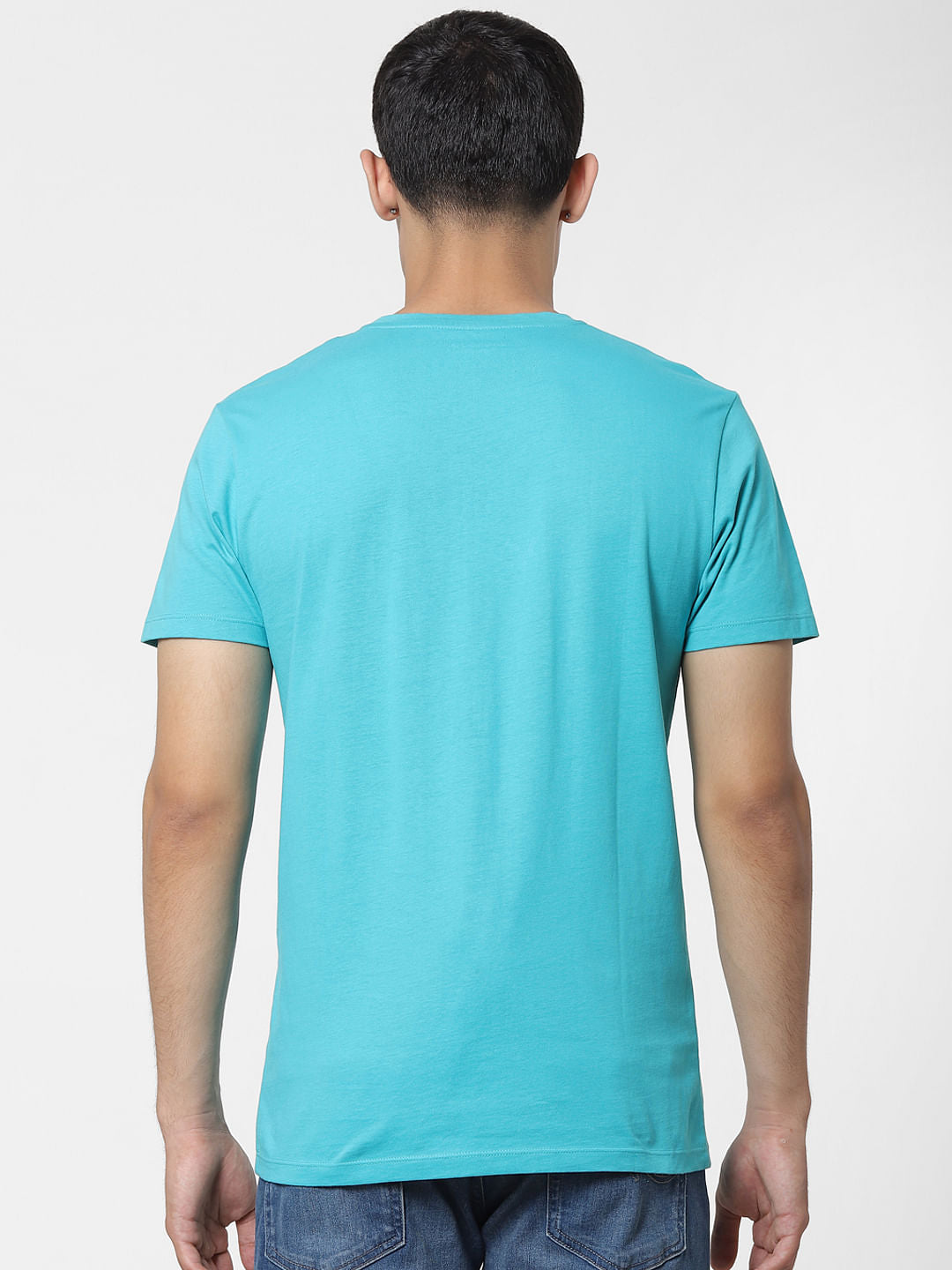 Blue Graphic Print Crew Neck T-shirt