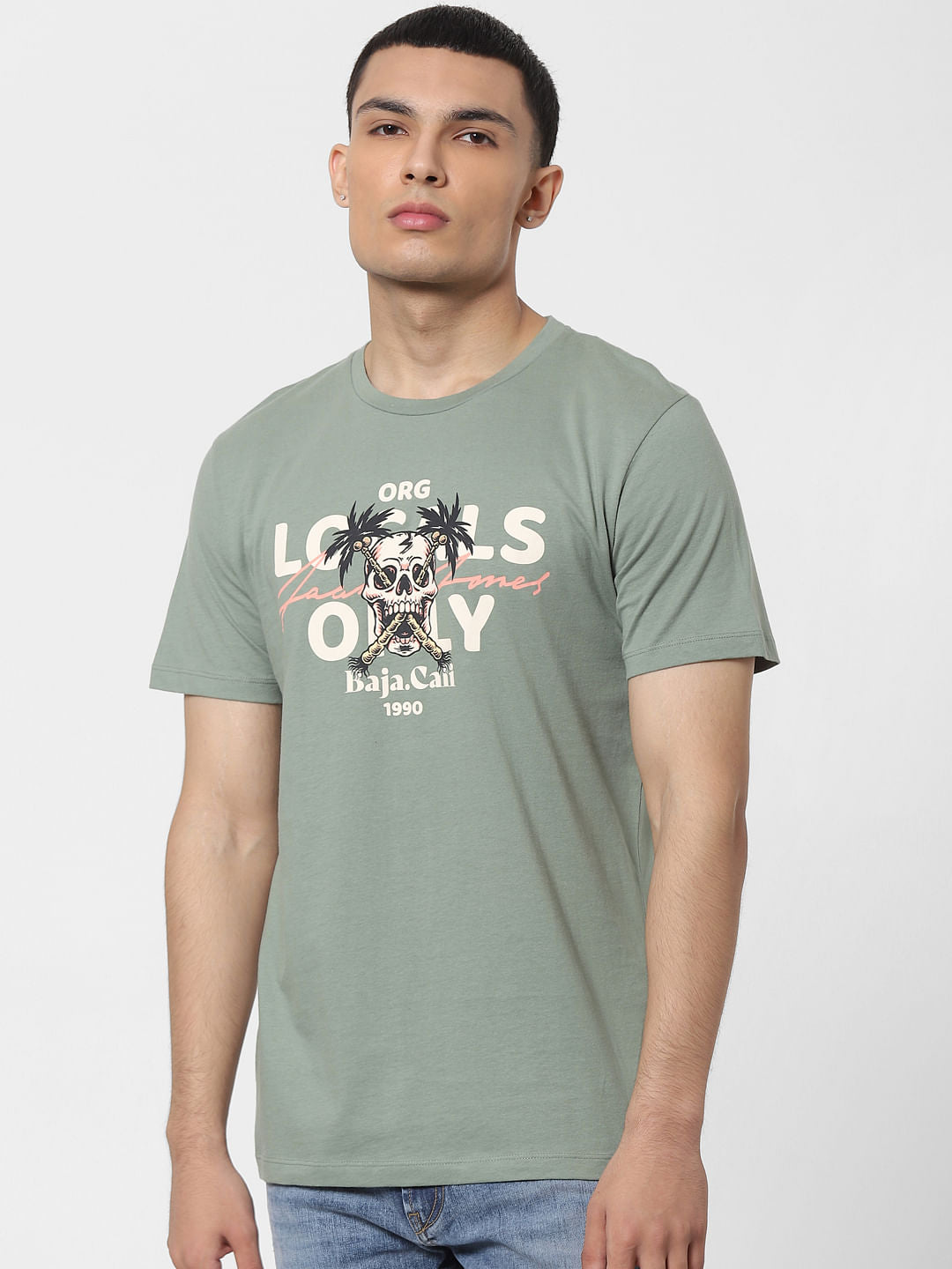 Green Graphic Print Crew Neck T-shirt