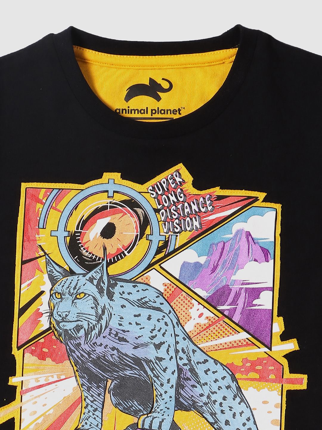 BOYS X ANIMAL PLANET Black Graphic Print Crew Neck T-shirt